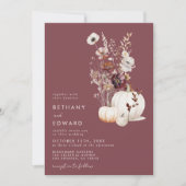 Whimsical Herfst Bloem Bruiloft Kaart (Voorkant)