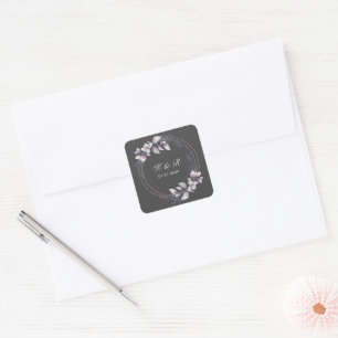 Whimsical Herfst Bloemen Bruiloft Vierkante Sticke Sticker