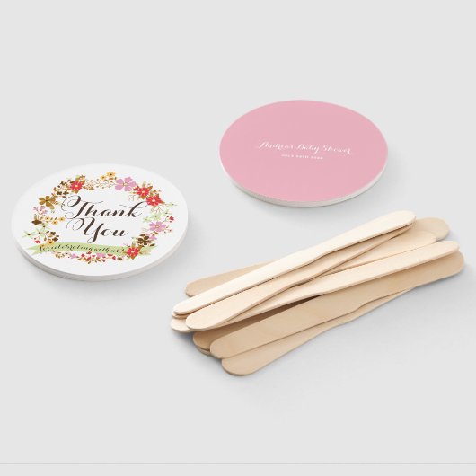 Whimsical herfst bloemenkrans dank je fan handwaaier (Niet-gemonteerd)