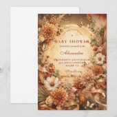 Whimsical Herfst Boho Baby Shower Kaart (Voorkant / Achterkant)