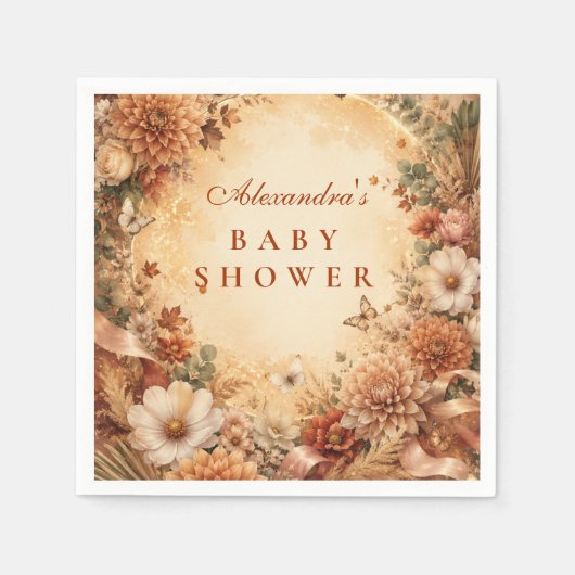 Whimsical Herfst Boho Baby Shower Servet (Voorkant)