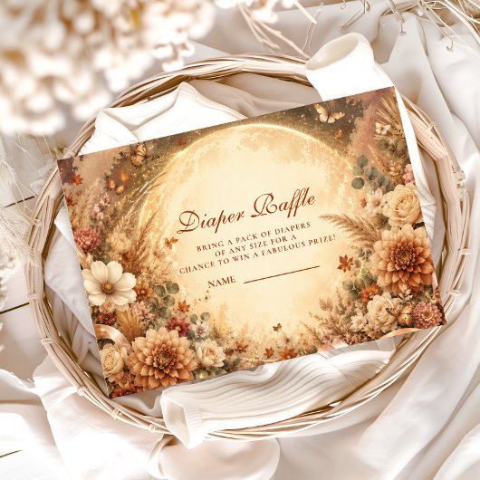 Whimsical Herfst Boho Luier Raffe Informatiekaartje