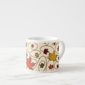 Whimsical Herfst Curly Maple Leaf Pattern Espresso Kop (Voorkant rechts)