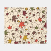 Whimsical Herfst Curly Maple Leaf Pattern Fleece Deken (Voorkant (Horizontaal))