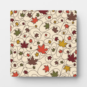 Whimsical Herfst Curly Maple Leaf Pattern Fotoplaat