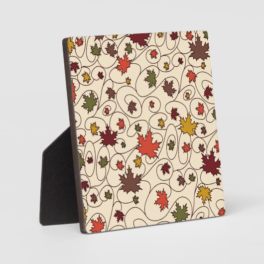 Whimsical Herfst Curly Maple Leaf Pattern Fotoplaat (Voorkant)