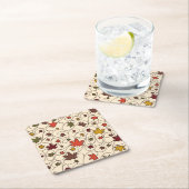 Whimsical Herfst Curly Maple Leaf Pattern Kartonnen Onderzetters (Insitu)