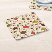 Whimsical Herfst Curly Maple Leaf Pattern Kartonnen Onderzetters (Schuin)