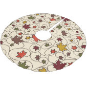 Whimsical Herfst Curly Maple Leaf Pattern Kerstboom Rok (Gekanteld)