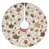 Whimsical Herfst Curly Maple Leaf Pattern Kerstboom Rok (Voorkant)