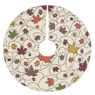 Whimsical Herfst Curly Maple Leaf Pattern Kerstboom Rok