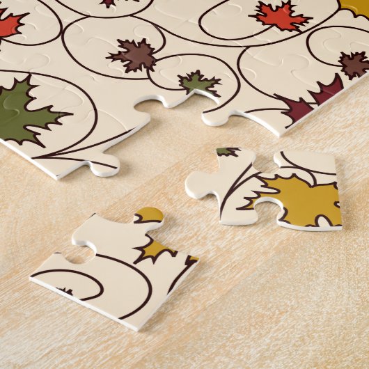 Whimsical Herfst Curly Maple Leaf Pattern Legpuzzel (Zijkant)