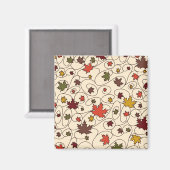 Whimsical Herfst Curly Maple Leaf Pattern Magneet (Voorkant / Achterkant)