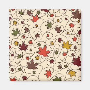 Whimsical Herfst Curly Maple Leaf Pattern Magneet