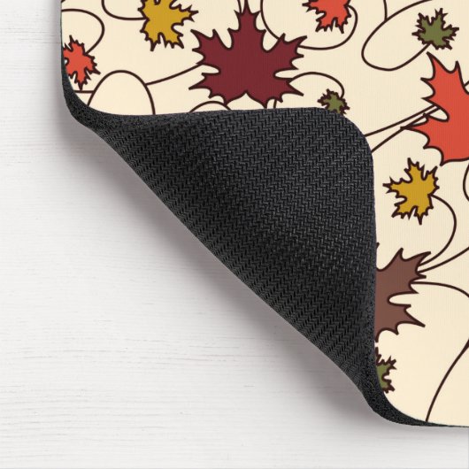 Whimsical Herfst Curly Maple Leaf Pattern Muismat (Hoek)
