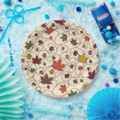 Whimsical Herfst Curly Maple Leaf Pattern Papieren Bordje (Feest)