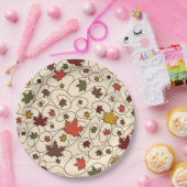 Whimsical Herfst Curly Maple Leaf Pattern Papieren Bordje (Feest)