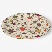 Whimsical Herfst Curly Maple Leaf Pattern Papieren Bordje (Gekanteld)