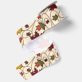 Whimsical Herfst Curly Maple Leaf Pattern Satijnen Lint (Achterkant)