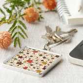 Whimsical Herfst Curly Maple Leaf Pattern Sleutelhanger (Zijkant)