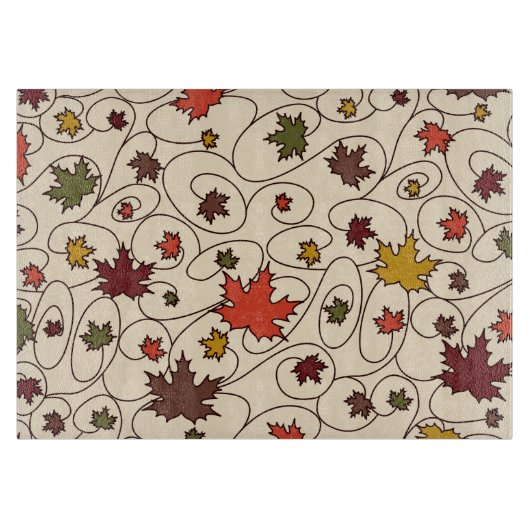 Whimsical Herfst Curly Maple Leaf Pattern Snijplank (Voorkant)