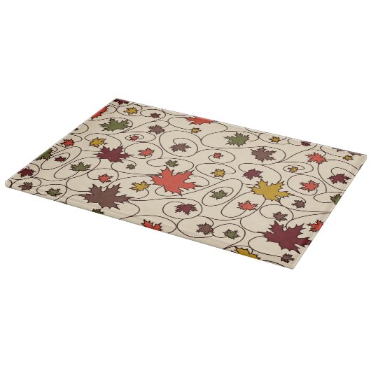 Whimsical Herfst Curly Maple Leaf Pattern Snijplank (Hoek)