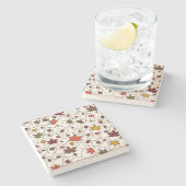 Whimsical Herfst Curly Maple Leaf Pattern Stenen Onderzetter (Zijkant)