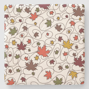 Whimsical Herfst Curly Maple Leaf Pattern Stenen Onderzetter