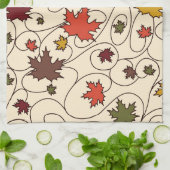 Whimsical Herfst Curly Maple Leaf Pattern Theedoek (Gevouwen)