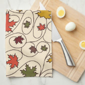 Whimsical Herfst Curly Maple Leaf Pattern Theedoek (Quarter Fold)
