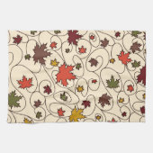 Whimsical Herfst Curly Maple Leaf Pattern Theedoek (Horizontaal)