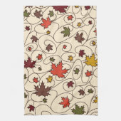 Whimsical Herfst Curly Maple Leaf Pattern Theedoek (Verticaal)