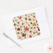 Whimsical Herfst Curly Maple Leaf Pattern Vierkante Sticker (Envelop)