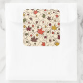 Whimsical Herfst Curly Maple Leaf Pattern Vierkante Sticker (Tas)