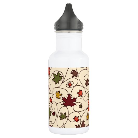 Whimsical Herfst Curly Maple Leaf Pattern Waterfles (Links)