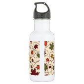 Whimsical Herfst Curly Maple Leaf Pattern Waterfles (Achterkant)