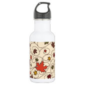 Whimsical Herfst Curly Maple Leaf Pattern Waterfles (Voorkant)