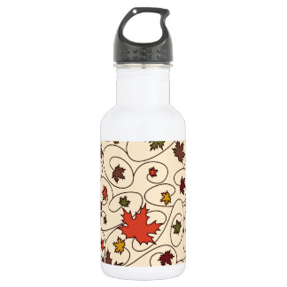 Whimsical Herfst Curly Maple Leaf Pattern Waterfles
