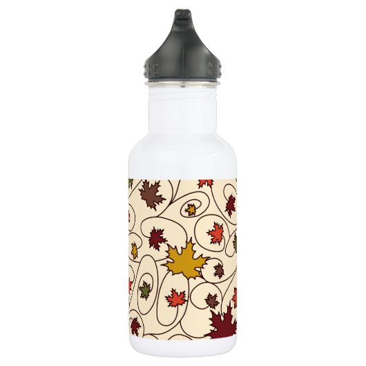 Whimsical Herfst Curly Maple Leaf Pattern Waterfles (Rechts)