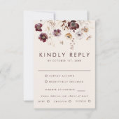 Whimsical Herfst Floral Wedding RSVP Kaartje (Voorkant)