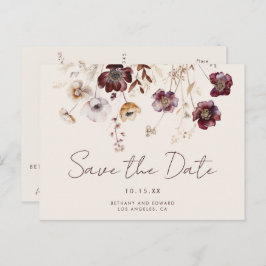 Whimsical Herfst Floral Wedding Save the Date Briefkaart