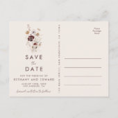 Whimsical Herfst Floral Wedding Save the Date Briefkaart (Achterkant)