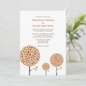 Whimsical herfst herfst laat Pop boom bruiloft Inv Kaart (Staand voorkant)