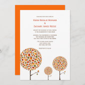 Whimsical herfst herfst laat Pop boom bruiloft Inv Kaart (Voorkant / Achterkant)