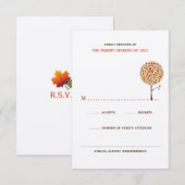 Whimsical herfst herfst laat Pop tree chique bruil RSVP Kaartje (Voorkant / Achterkant)
