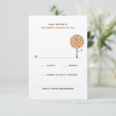 Whimsical herfst herfst laat Pop tree chique bruil RSVP Kaartje (Staand voorkant)