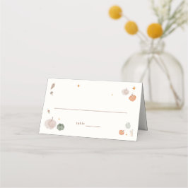 Whimsical Herfst Kleine Pompoen Baby Shower Plaatskaartje