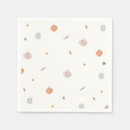 Whimsical Herfst Kleine Pompoen Baby Shower Servet