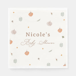 Whimsical Herfst Kleine Pompoen Baby Shower Servet