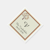 Whimsical Herfst Monogram Huwelijksmonogram Huweli Servet (Hoek)